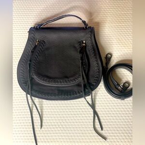 Rebecca Minkoff Small Vanity Saddle Bag. Elegant Black Leather Women's